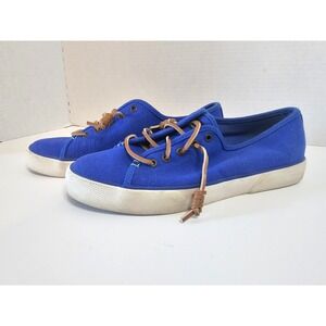 Sperry Top-Sider Pier View Canvas Lace Up Boat Shoes Blue SZ 8.5M NO‎ INSOLES